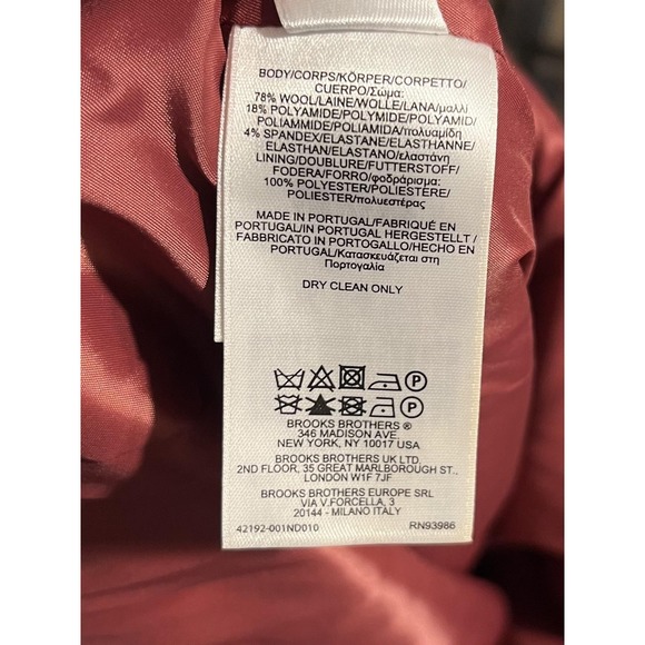 Brooks Brothers Dress Womens 2 Burgundy Wool‎ Blend Sheath Square Neck Office - Picture 14 of 16